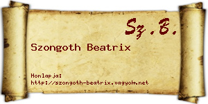 Szongoth Beatrix névjegykártya