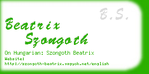 beatrix szongoth business card